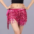 thumbnail image 2 of Wdgfv 4-Layer Sequin Fringe Skirt - Sparkly Tassel Belly Dance Scarf - Glitter Rave Skirt for Women Girls, 2 of 3