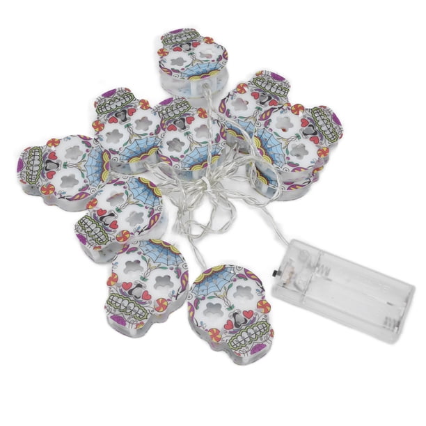 Lámpara de Cadena decorativa NikouMX 10 luces LED de calavera luz de Cadena