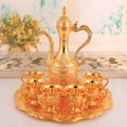 thumbnail image 4 of Alloy Wine Pot Set Vintage Turkish Coffee Tea Pot Set, Rustproof Exquisite Decorative Vintage Coffee Pot Set for Tea Home Party Wedding, Wine Pot with 6 Small Cup and Tray Set, 4 of 7