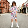 thumbnail image 5 of Grblisyd Back to School Outfits for Girls Short Sleeve Crew Neck T Shirts Top and Shorts Clothing Sets, 5 of 5