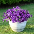 thumbnail image 6 of 24 Bundles Artificial Flowers for Outdoors Decoration, UV Resistant Silk Violet Faux Colorful Daisy Eucalyptus Spring Fake Plants for Outside Indoor Yard Home Patio Porch Decor, Purple, 6 of 17