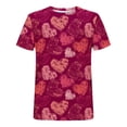 thumbnail image 4 of Lilgiuy Heart Valentines Day Shirt for Women Love Heart Graphic T Shirt Winter Casual Short Sleeve Tee Tops for Outdoor Activities, 4 of 4