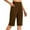 Brown, variant on Womens Workout Long Shorts High Waisted Bermuda Shorts Loose Solid Tummy Control Walking Running Yoga Short Black