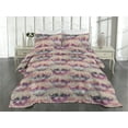 thumbnail image 2 of Ambesonne Floral Quilted Coverlet 2 Pcs, Traditional Tulip Blossom, Twin Size, Peach Plum Seafoam, 2 of 4