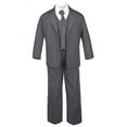 thumbnail image 3 of Boy Baby Toddler Kid Teen Formal Wedding Dark Grey Tuxedo Suits Dot Necktie S-20, 3 of 7