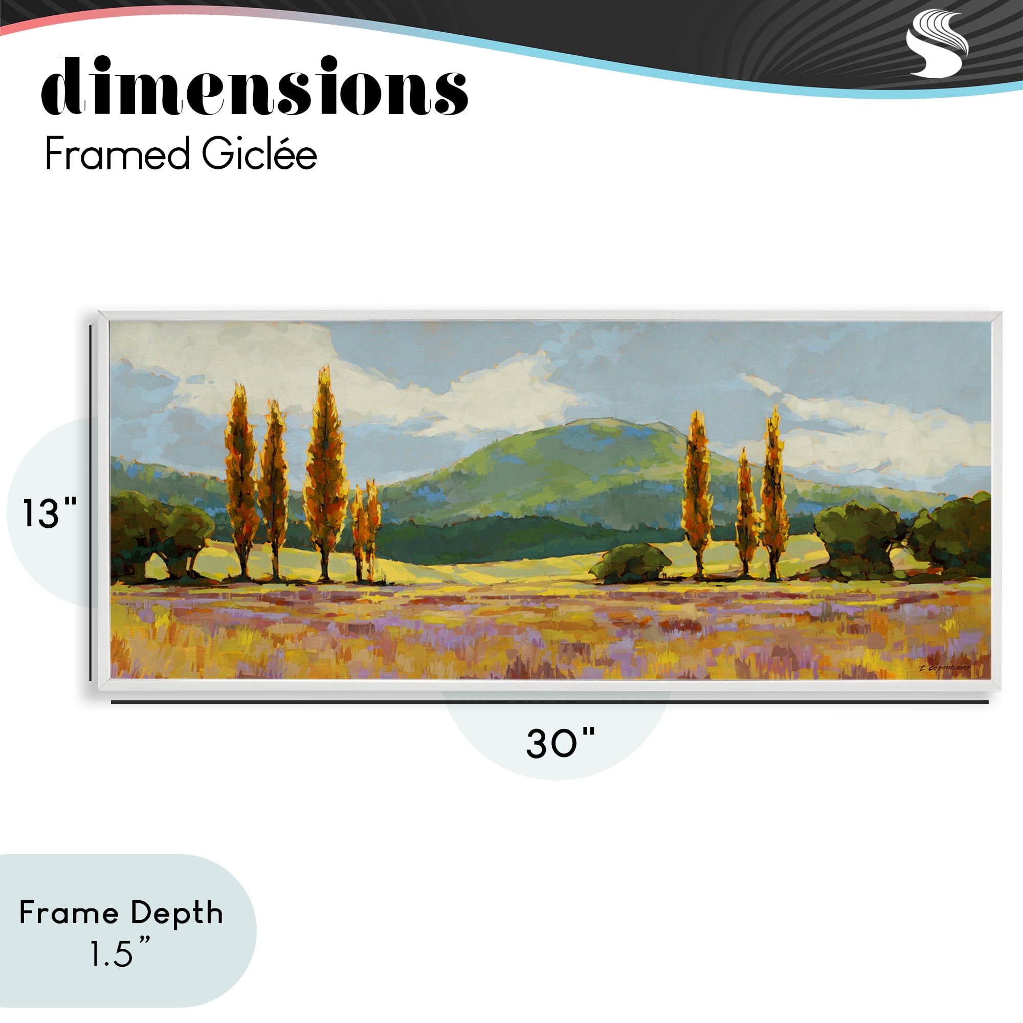 Stupell Industries Countryside with Dabbled Pastels White Framed Giclee Art, design by Trevor Copenhaver