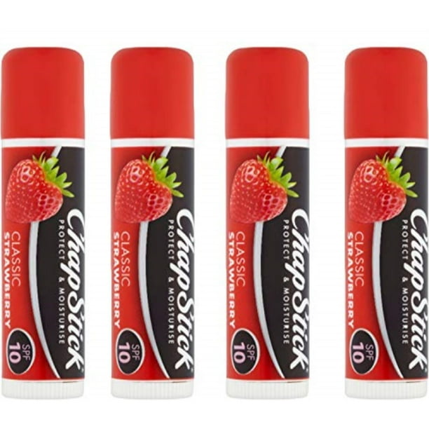 chapstick classic, strawberry flavor, 0.15 oz (pack of 4)