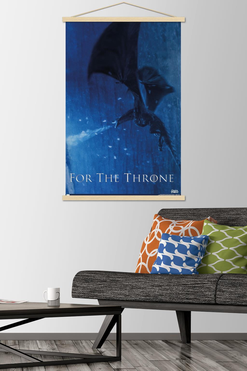 Game of Thrones - Viserion Wall Poster with Wooden Magnetic Frame, 22.375" x 34"