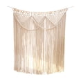 thumbnail image 2 of Tapiz de pared tejido a mano bohemio | Flecos de encaje de algodón beige | Colgante de macramé grande de 39x43in | Decoración elegante para la sala de estar de la oficina en casa | Tapicería de, 2 of 8
