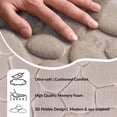thumbnail image 5 of Evideco French Home Goods Cobble Stone Mat Geometric Gray Taupe 100% Polyester Microfiber Bath Rugs, 32"L x 20"W, Non-Slip Backing, 5 of 8