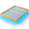 thumbnail image 2 of Costway Queen Size Floating Bed Frame with LED Lights, 12 Inch Modern Wood Platform Bed, 2 of 10