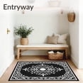 thumbnail image 3 of ODIKA 2'x3' Machine Washable Non-Slip Area Rug, Vintage Damask Design with Ornate Scrollwork High Traffic Rug, Black, 468109, 3 of 7