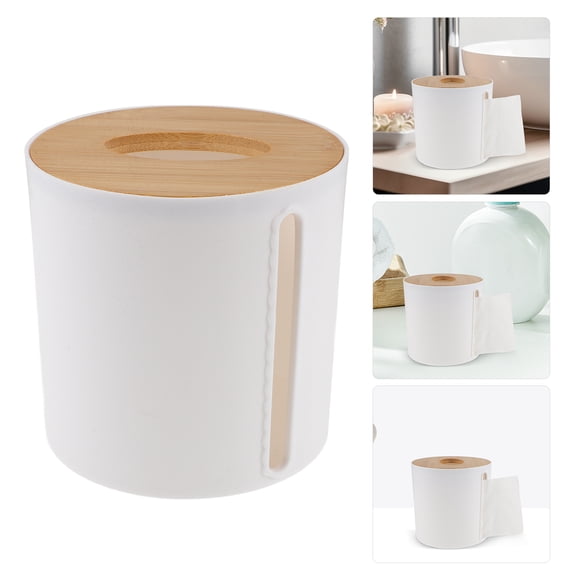 Toilet Paper Dispenser with Lid for Countertop 1 Set Roll Paper Holder Box