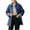 Navy, variant on TGSLY Women's Button Down Trench Coat Casual Collared Long Sleeve Jacket with Plaid Lining Loose Solid Color Mid‑Length Outerwear with Pockets L