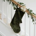 thumbnail image 3 of Velvet Christmas Stockings, Vintage Christmas Stockings, with Velvet Bow for Fireplaces, Classical Christmas Stocking, Traditional Christmas Stocking Decoration, Green, 3 of 6