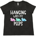 thumbnail image 3 of Inktastic Easter Hanging with My Peeps Pastel Bunnies Women's Plus Size T-Shirt, 3 of 5