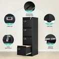 thumbnail image 6 of STANI 4 Drawer Black File Cabinet with Lock, Vertical Filing Cabinets for Home Office, Metal Locking Office File Storage Cabinets with Drawers for Legal/A4, 6 of 10