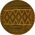thumbnail image 1 of Ahgly Company Machine Washable Indoor Round Southwestern Yellow Country Area Rugs, 4' Round, 1 of 4