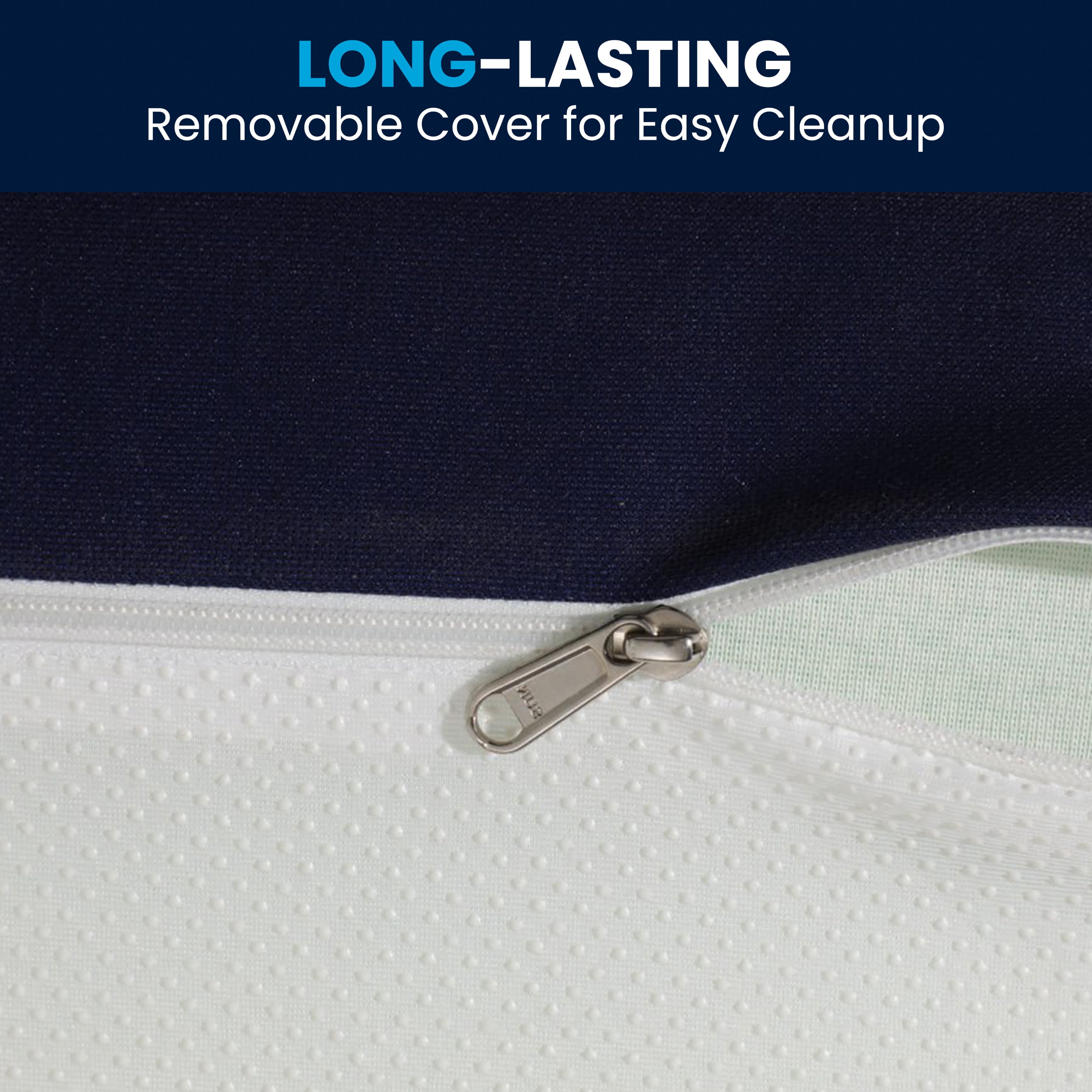 BizChair Liquid-Resistant Memory Foam 8" Twin XL Mattress with Removable Cover with Zipper in Blue