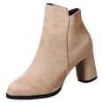 thumbnail image 2 of JUSLIO Boots for Women,Flat Heel Side Zip Slouch Mid Calf Boots Versatile Casual Dress Boots Fashion Boots, 2 of 5