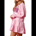 thumbnail image 3 of Vestido Camisero de Cascanueces para Mujer, con Brillo Navideño, Sudadera de Papá , Minivestido Tipo Suéter Rosa L, 3 of 8