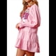thumbnail image 3 of Vestido Camisero de Cascanueces para Mujer, con Brillo Navideño, Sudadera de Papá , Minivestido Tipo Suéter Rosa XL, 3 of 8