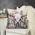 thumbnail image 2 of YINGXI Throw Pillow Covers,Cow Skull Pillow Covers,Skull Pillow Cover Home Decoration, Cow Skull Pillowcases 12x12in, 2 of 5