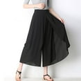 thumbnail image 4 of Alitao Maxi Skirt A Line Skirt Woman Summertime Loose Solid Color Thin Wide Leg Pants Slim Ninth Chiffon High Waisted Pants Pencil Skirt Flowy Skirt Black L, 4 of 6