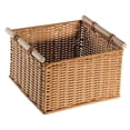 thumbnail image 4 of FRCOLOR  Wicker Basket with Lid Imitation Rattan Woven Storage Cabinet Living Room Snack, 4 of 8