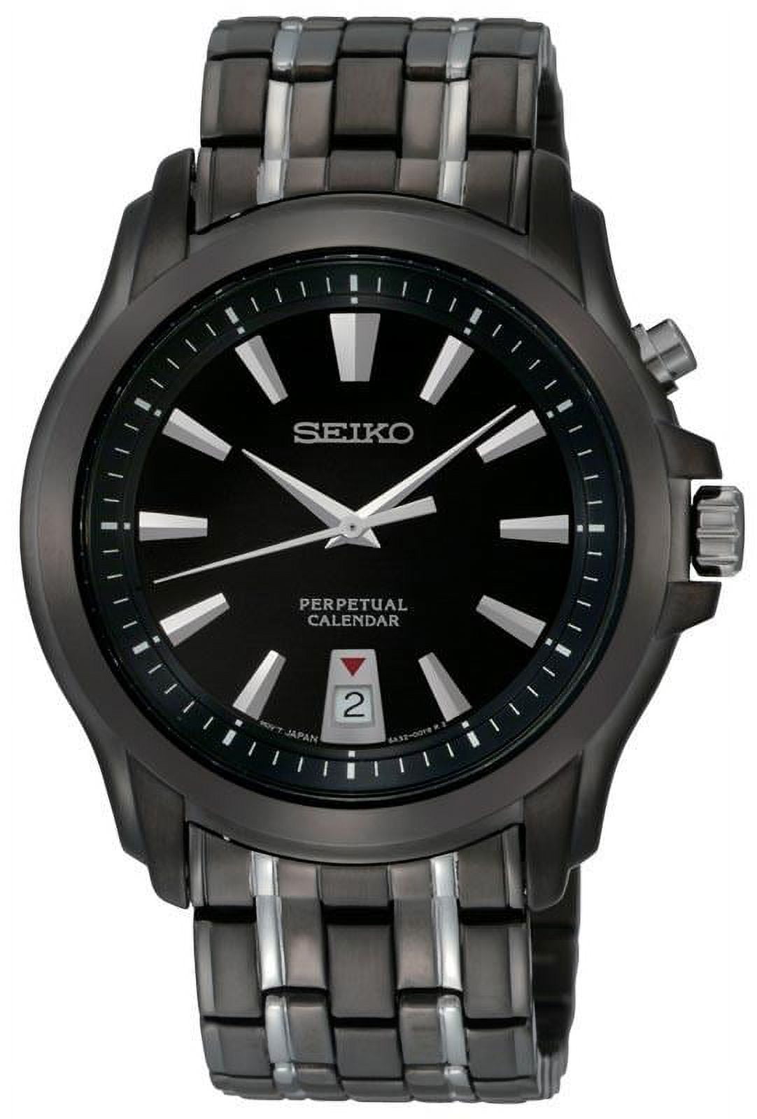 Seiko Men s Perpetual Calender Black Dial Two Tone Stainelss Steel