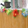 thumbnail image 6 of 9 feet X 11 Luau Grass Table Skirt, Hawaiian Luau Libiscus Table Skirt for Hawaiian Party, Luau Party Supplies, Luau Party Decorations, Moana Birthday Party, 6 of 7