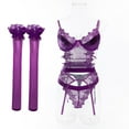 thumbnail image 5 of Fashion Sets for Women's Lace Teddy Lingerie for Women with Garter and Stockings, Sexy Bodysuit One Piece Jumpsuit for Sex Naughty, 5 of 7