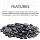 thumbnail image 4 of Piedras de vidrio negro Decoración de mármol Piedras de vidrio utilizadas para la decoración del hogar Relleno de jarrones Decoración del fondo del pescado alrededor de 310 g/bolsa, 4 of 5