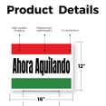 thumbnail image 2 of Ahora Aquilando Yard Sign 12 Inch x 16 Inch Double Sided Weatherproof Heavy-Duty Plastic with Stake | Spanish Rental Sign, Leasing Promotions, Business Ready | Made in USA, 2 of 7