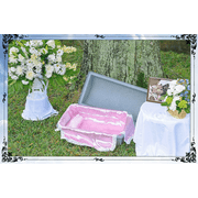 Loving Touch Extra Small Ultra Strong and Safe Pet Casket for Dogs, Cats, and Other Animals | Pink Bedding & Pillow | Safe and Durable | Pet Memorial | Butyl Tape Sealing | (X-Small, Pink)