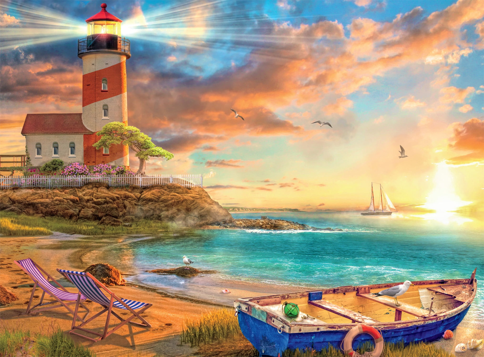Buffalo Games 1000-Piece Serene Ocean Adult Interlocking Jigsaw Puzzle