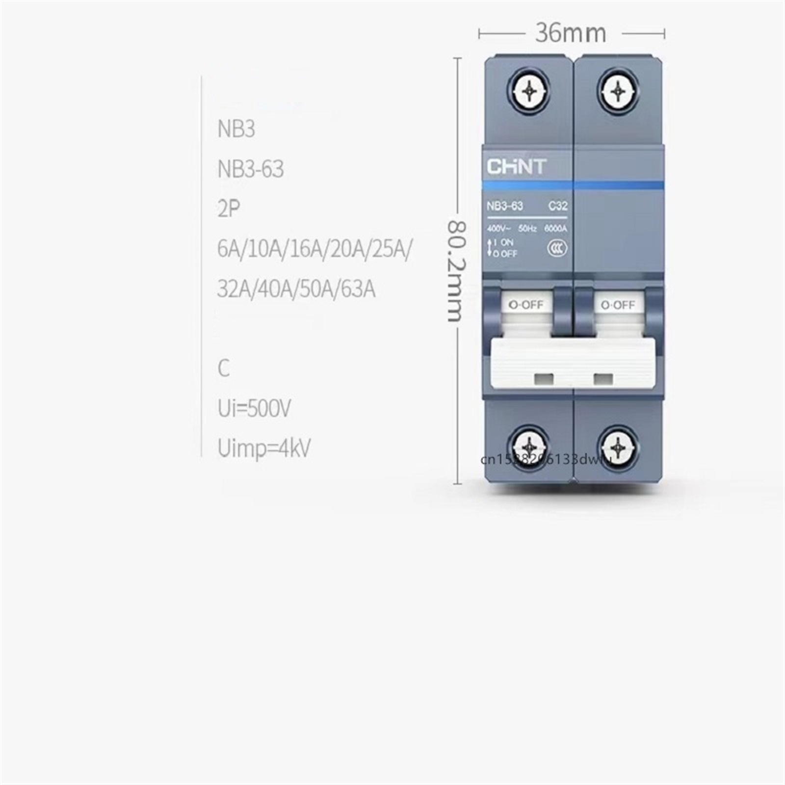 NB3 1P 1P+N 2P 3P 4P AC 230/400V Circuit Breaker DIN Rail Mounting Miniature
