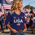 thumbnail image 4 of Fabrcox S-5XL 1776-2026 250 Anniversary USA Shirts Flag Print 3/4 Length Sleeve 4th of July Outfits for Women We the People Celebration Freedom Patriotic Shirt Women, 4 of 5