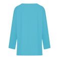 thumbnail image 5 of TKLPEHG Womens Tunic Tops Crew Neck Basic Tunic Tops Fall Tops Solid Color Casual Comfy Lightweight Loose Fashion Long Sleeve T Shirt Pullover (Sky Blue,XXL), 5 of 6