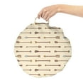thumbnail image 2 of Tribal Round Floor Cushion with Handle, Pastel Themed Pattern of Prehistoric Style Symbols Culture Tools Repetition, Pillow for Living Room & Dorms, 18" Round, Brown Beige Orange, by Ambesonne, 2 of 4