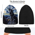 thumbnail image 6 of joogoo Wolf in Night Sky Oil Paint Beanie Hats Men Women Cuffed Skull Cap Winter Warm Knit Thick Beanies, 6 of 7