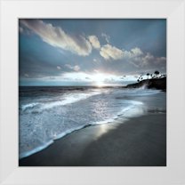 Delimont, Danita 26x26 White Modern Wood Framed Museum Art Print Titled - Sunset Beach