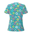 thumbnail image 6 of Fuzoiu Donut Print Women's V-Neck T-Shirt,Women's Short Sleeve Top, Comfortable for Work, Leisure, and Sports, 6 of 7