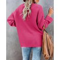 thumbnail image 3 of HSHDLDF Women's Oversized Sweaters Batwing Long Sleeve Loose V Neck Button Henley Tops Pullover Knit Jumper, 3 of 5