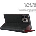 thumbnail image 5 of Wallet Case for iPhone 12/iPhone 12 Pro,with RFID Blocking Card Slots,Headset Winder,Flip Folio Magnetic Closure,Kickstand,Cash Pockets Wrist Strap Cover Case for iPhone 12/Pro 6.1",Black, 5 of 15