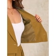thumbnail image 5 of DARING DIVA Women's 2 Pcs Notched Lapel Jacket Wide Leg Pant XS Golden Brown, 5 of 6
