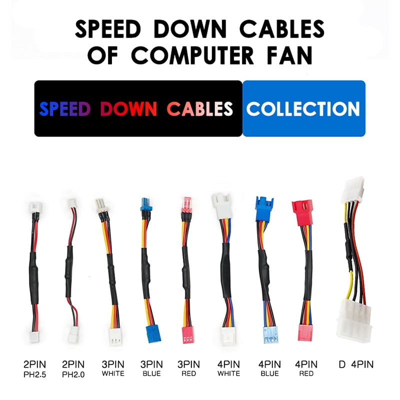 Computer Case CPU Cooler GPU Video Card Fan 2PIN 3PIN 4PIN D IDE Resistor Speed Down Cable Reduce Speed And Noise
