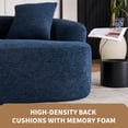 thumbnail image 5 of 65" Velvet-soft Chenille Mid-Century Modern Sofa, Mid-Century Modern Couch with 30D Foam & Spring, Loveseat Sofa Couch with 3 Pillows for Small Spaces, Blue, 5 of 9