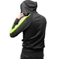 thumbnail image 3 of Mens Stripe Track Pullover Hoodie Skinny Fit Elastic Athletic Training Tops, 3 of 5