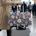 thumbnail image 4 of Garronmavis Large Floral Quilted Duffle Bag for Women, Weekender Overnight Bag Carry On Travel Bag with Luggage Sleeve, Cute Gym Dance Hospital Tote with Zipper Pockets, 4 of 7